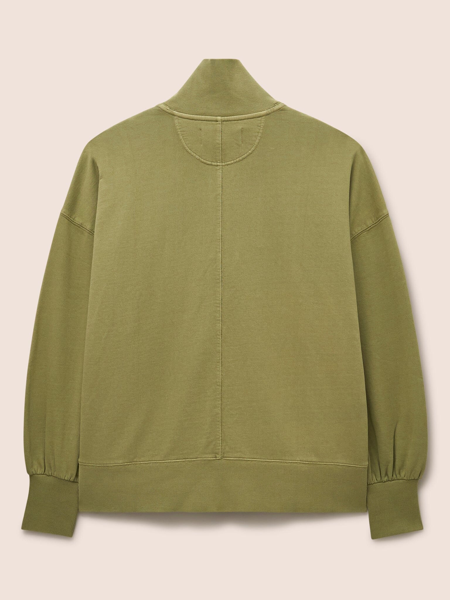 Timor Organic Cotton Funnel Neck Sweater in Khaki Layering- Gandys