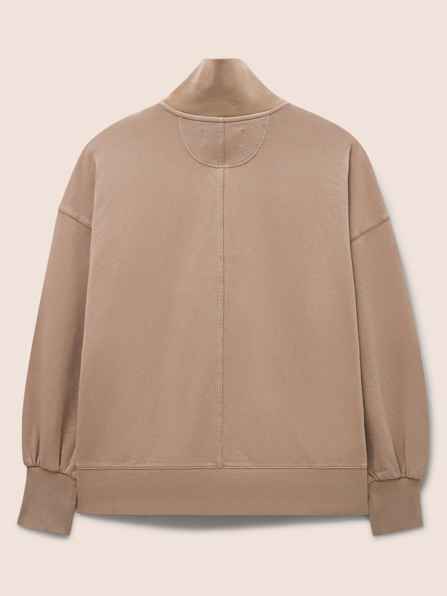 Timor Organic Cotton Funnel Neck Sweater in Stone Layering- Gandys