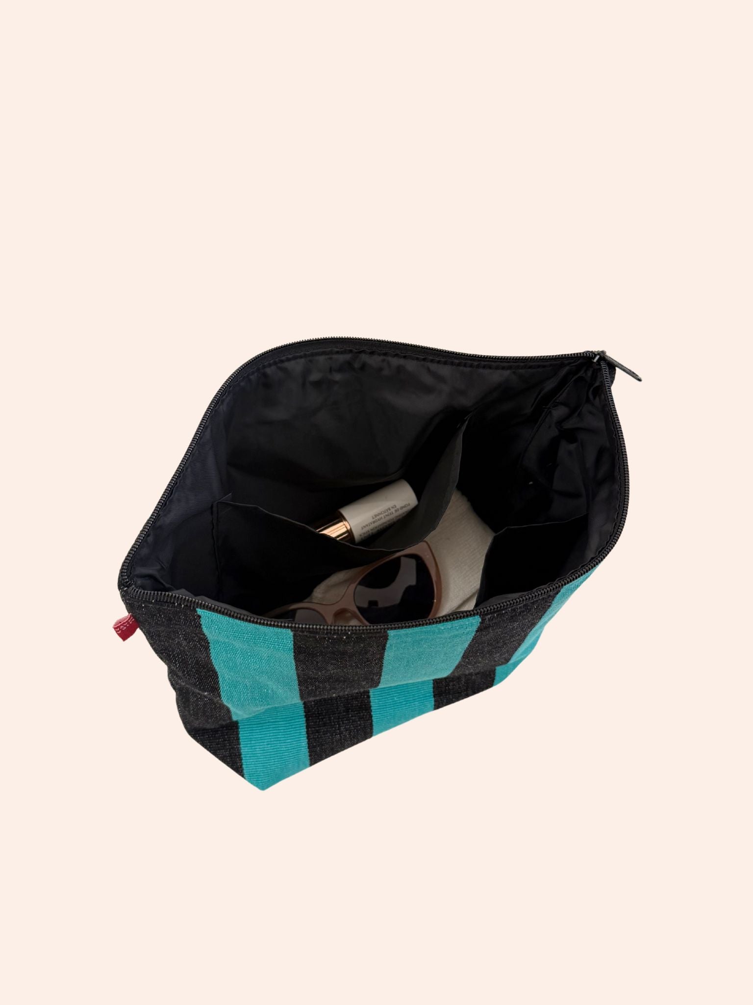 Turquoise Stripe Medium Guatemala Toiletry Bag Accessories- Gandys
