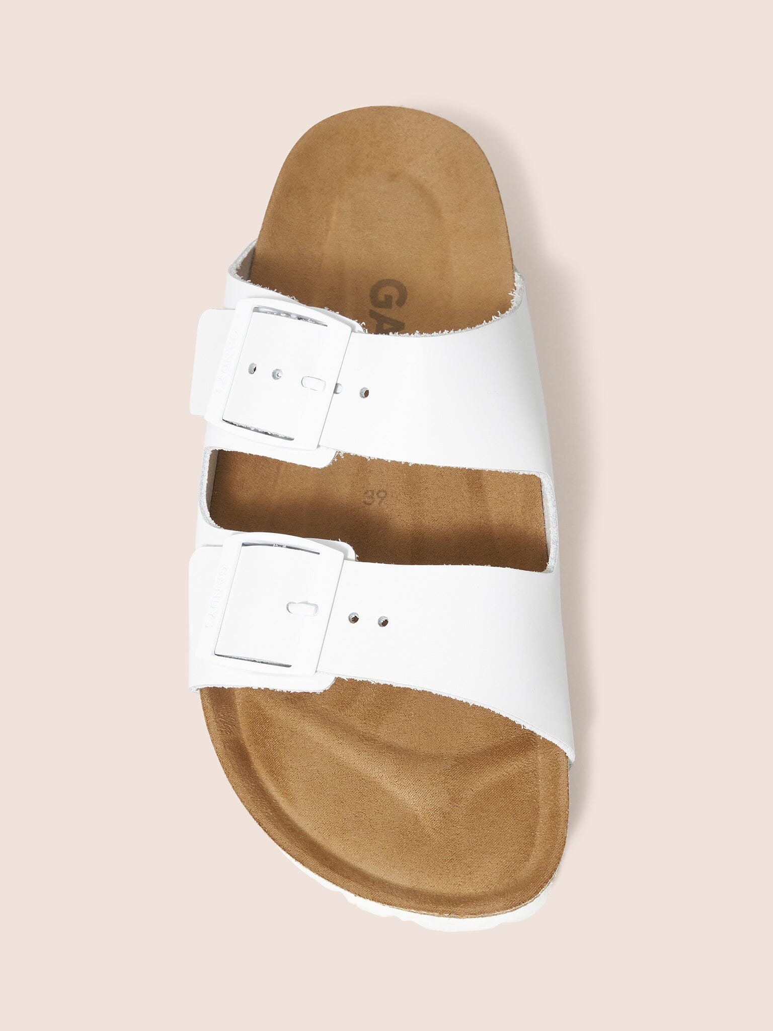 White Alicante Double Buckle Strap Footbed Sandal Footwear- Gandys