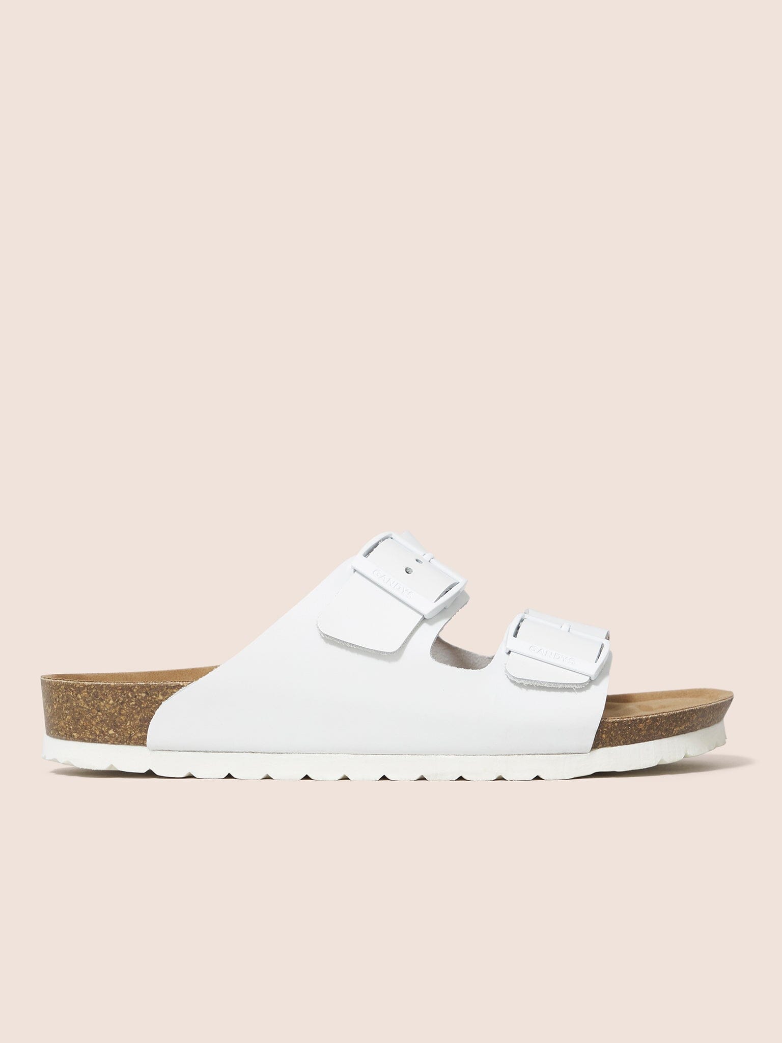 White Alicante Double Buckle Strap Footbed Sandal Footwear- Gandys