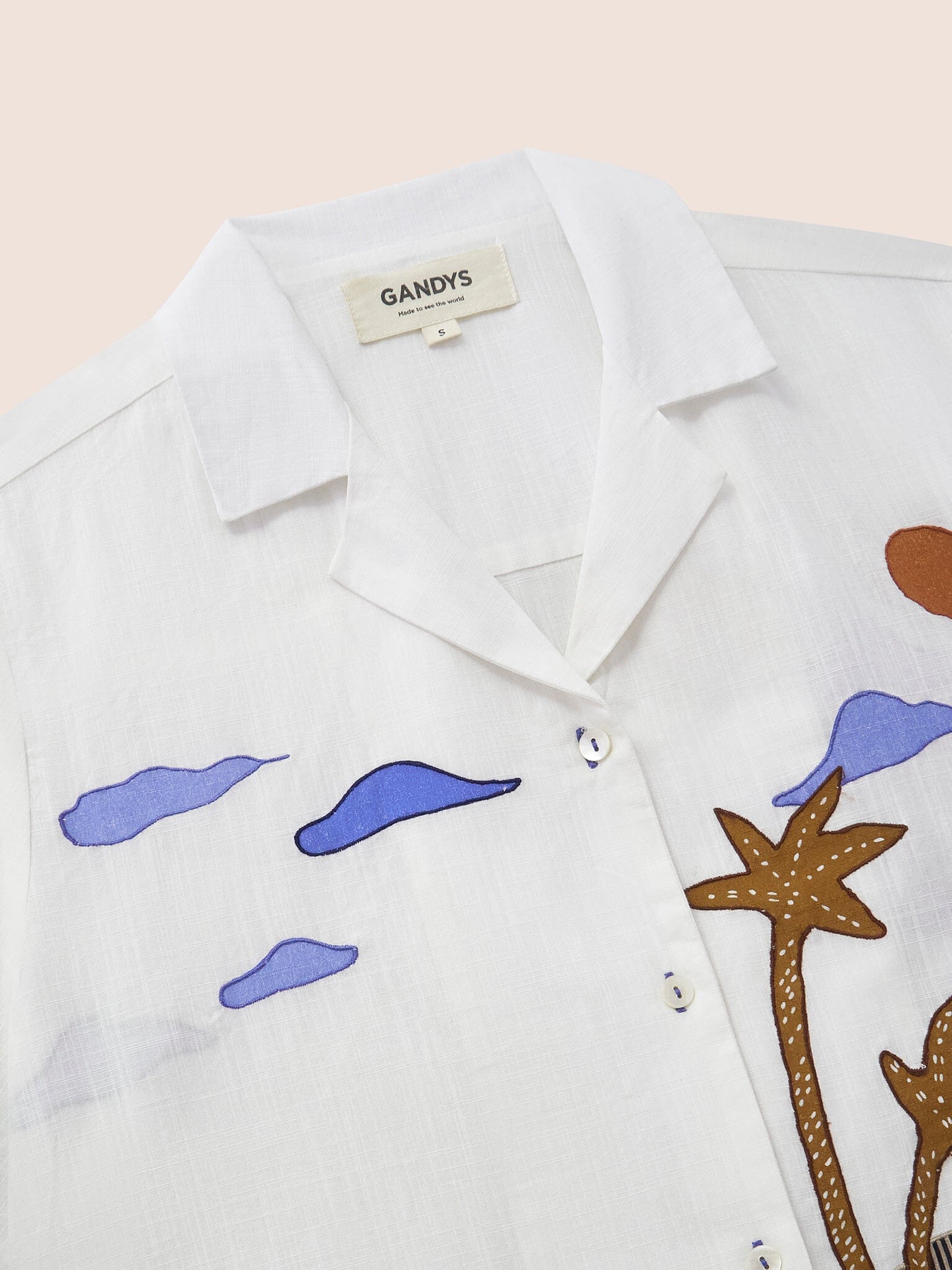 White Benoa Applique Shirt Shirts- Gandys