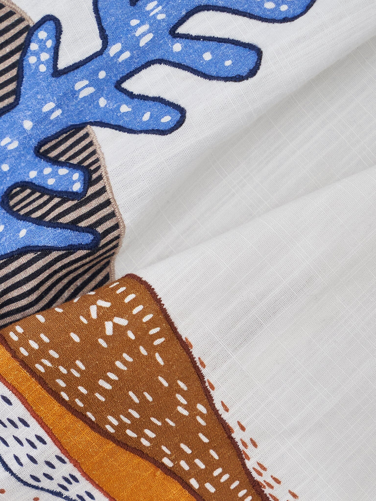 White Benoa Applique Shirt Shirts- Gandys