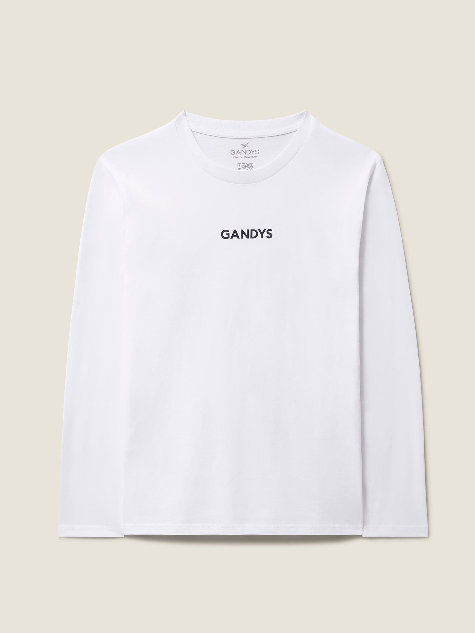 White Gandys Foundation Long Sleeve Campus T-Shirt T-Shirts- Gandys