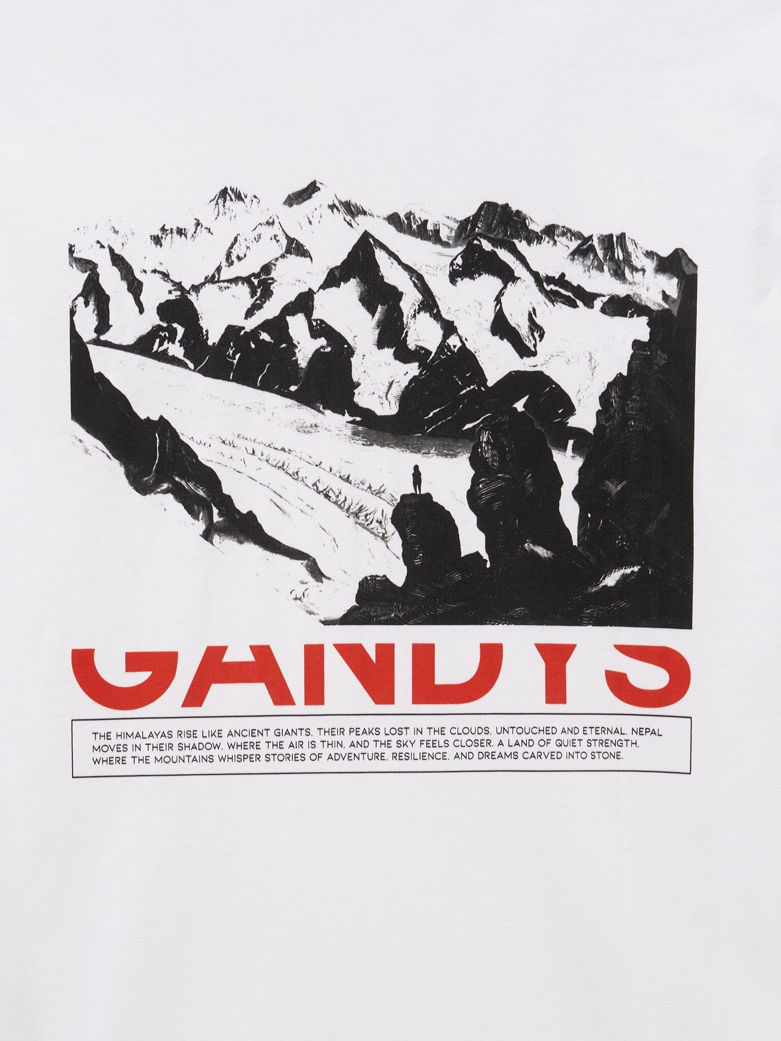 White Himalaya T-Shirt T-Shirts- Gandys