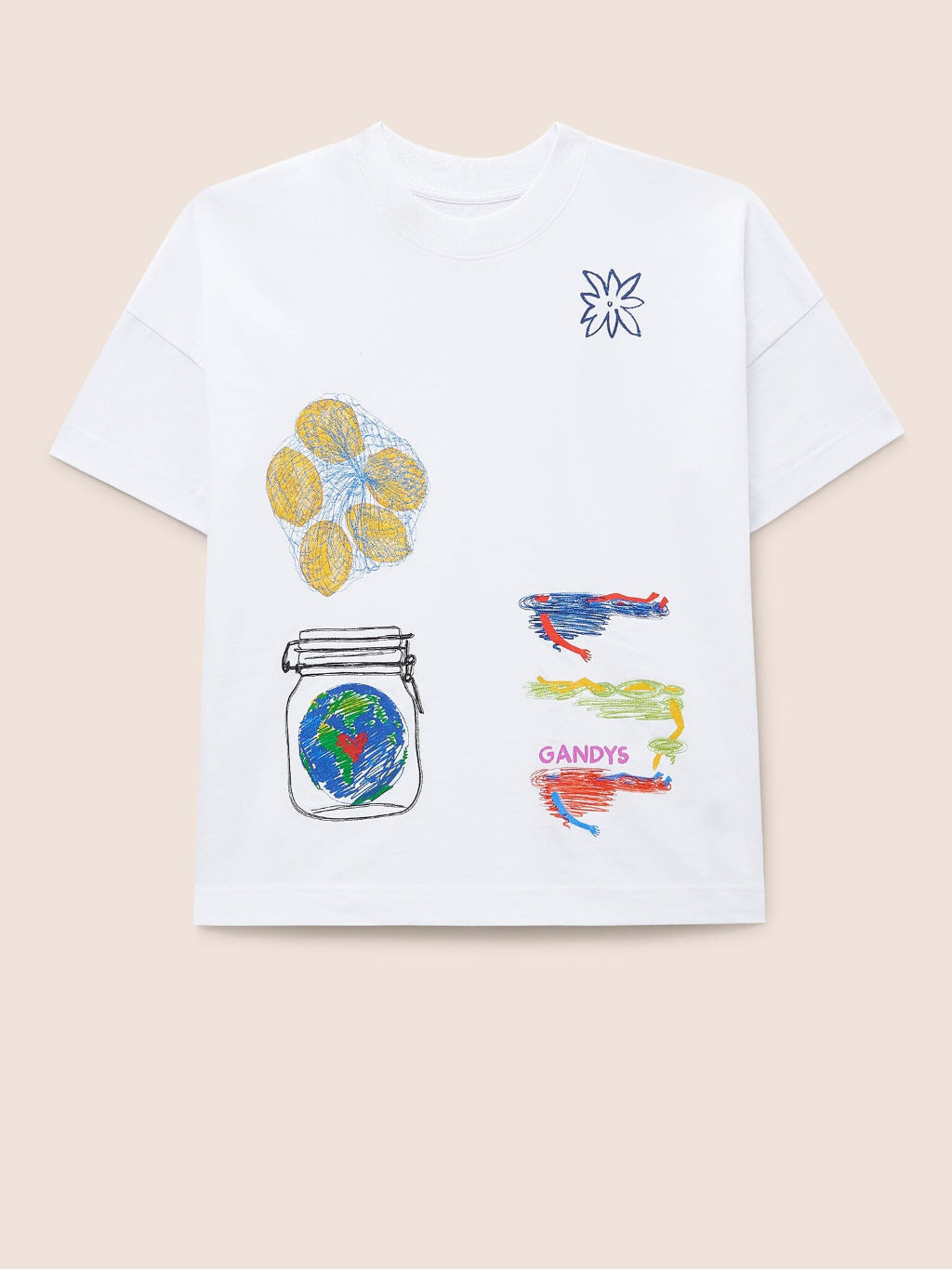 White Lisbon Sketch T-Shirt T-Shirts- Gandys