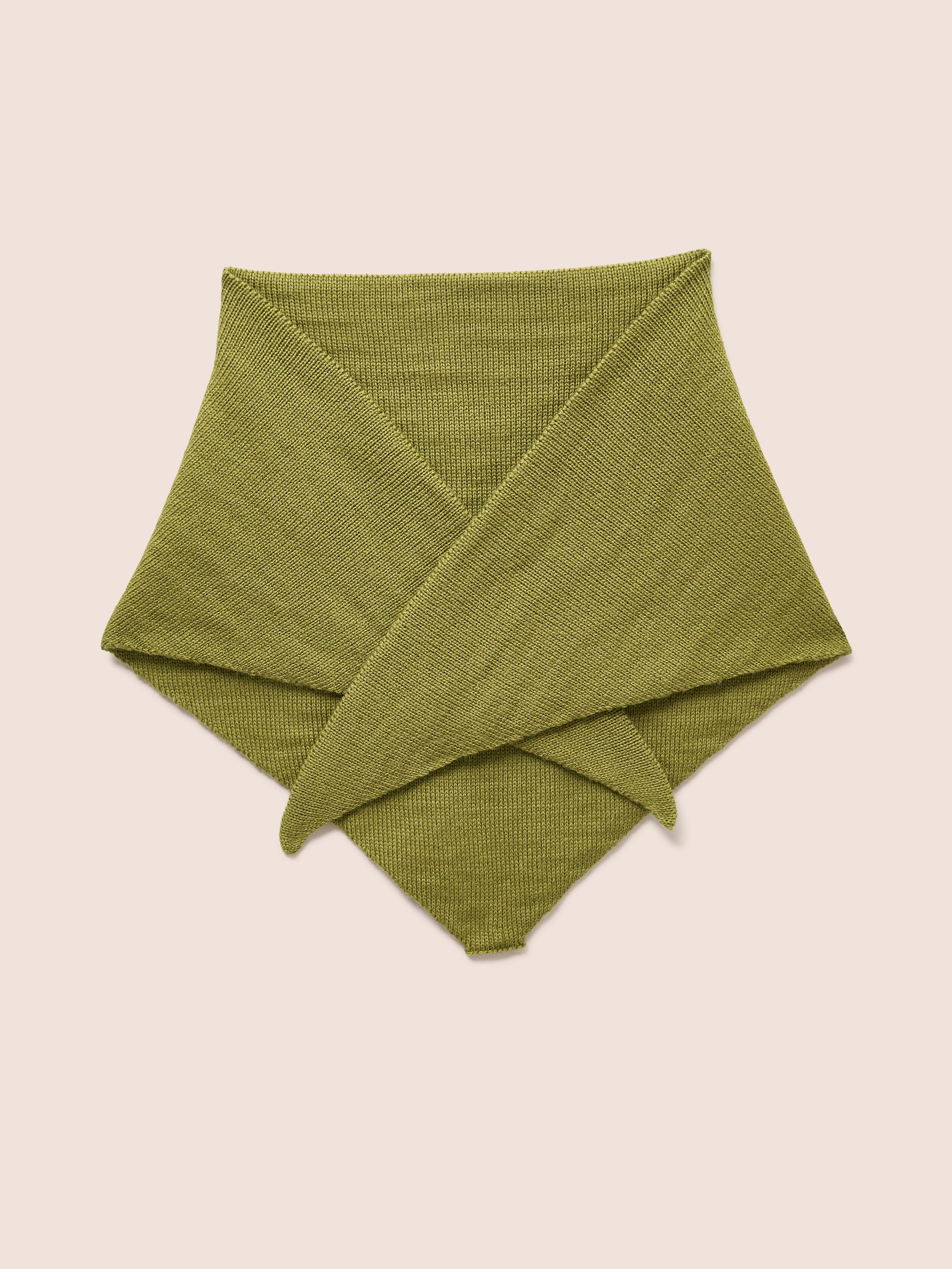Wool Made in England Triangle Scarf in Green - Gandys