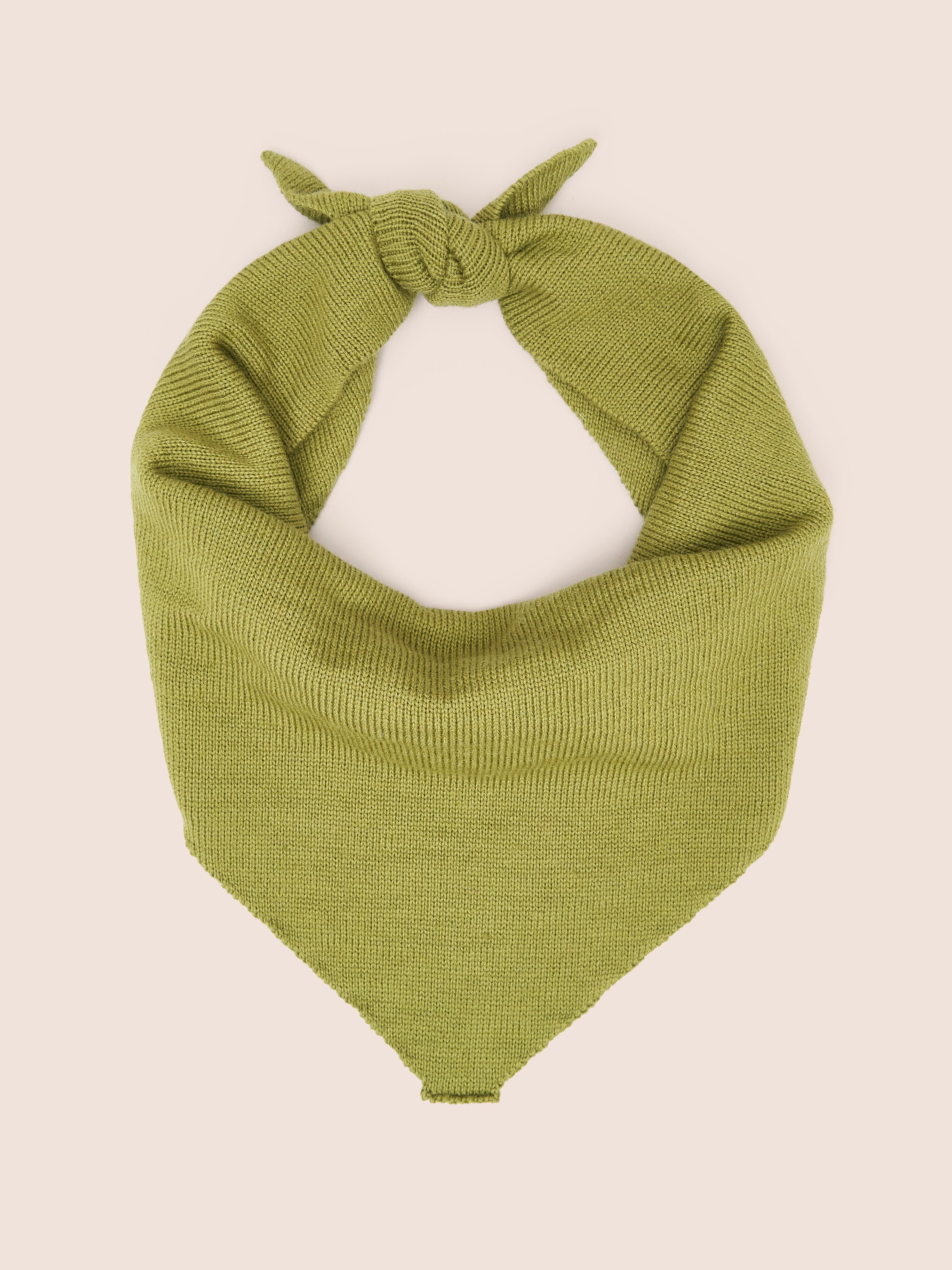 Wool Made in England Triangle Scarf in Green - Gandys