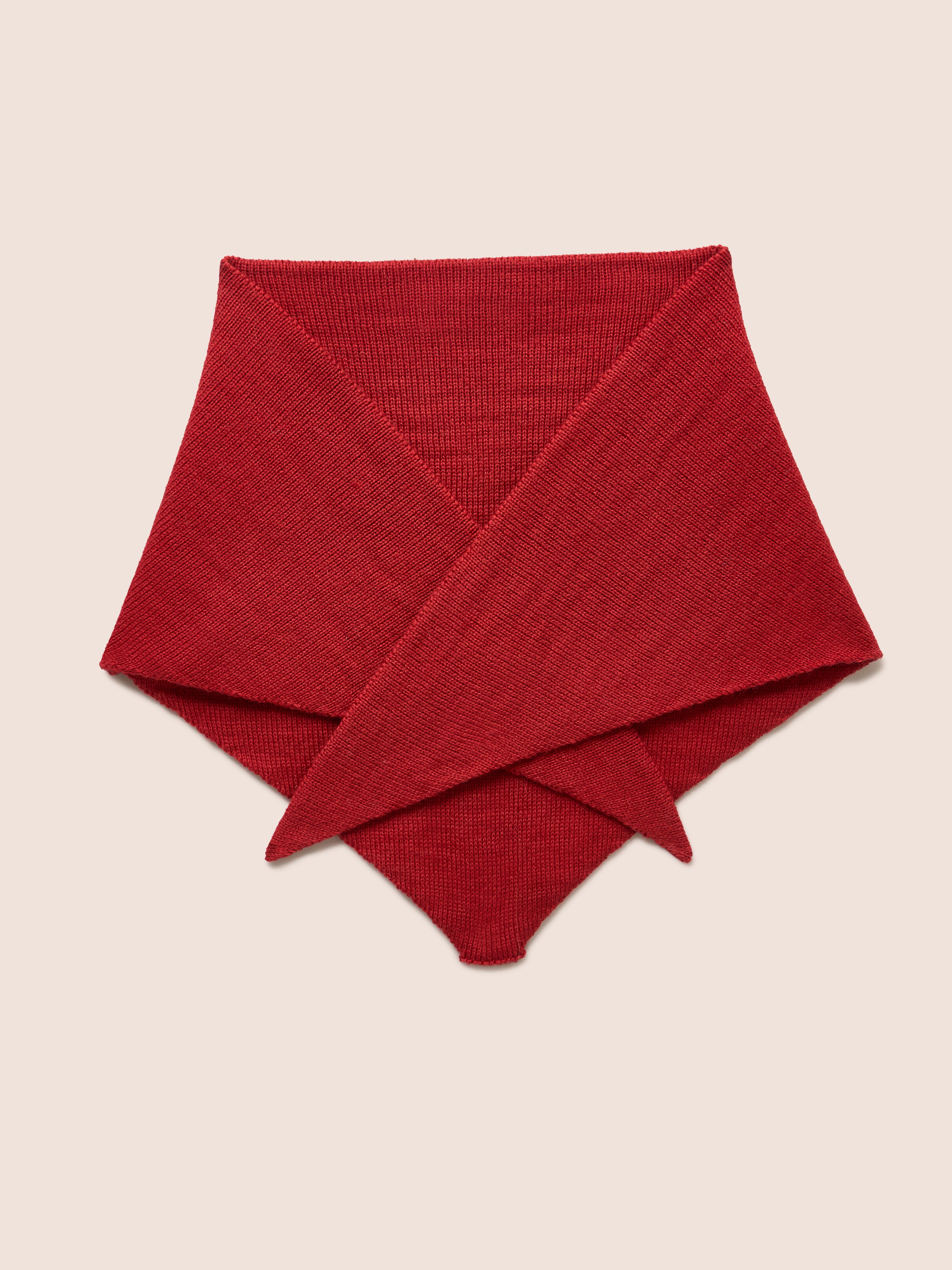 Wool Made in England Triangle Scarf in Red - Gandys