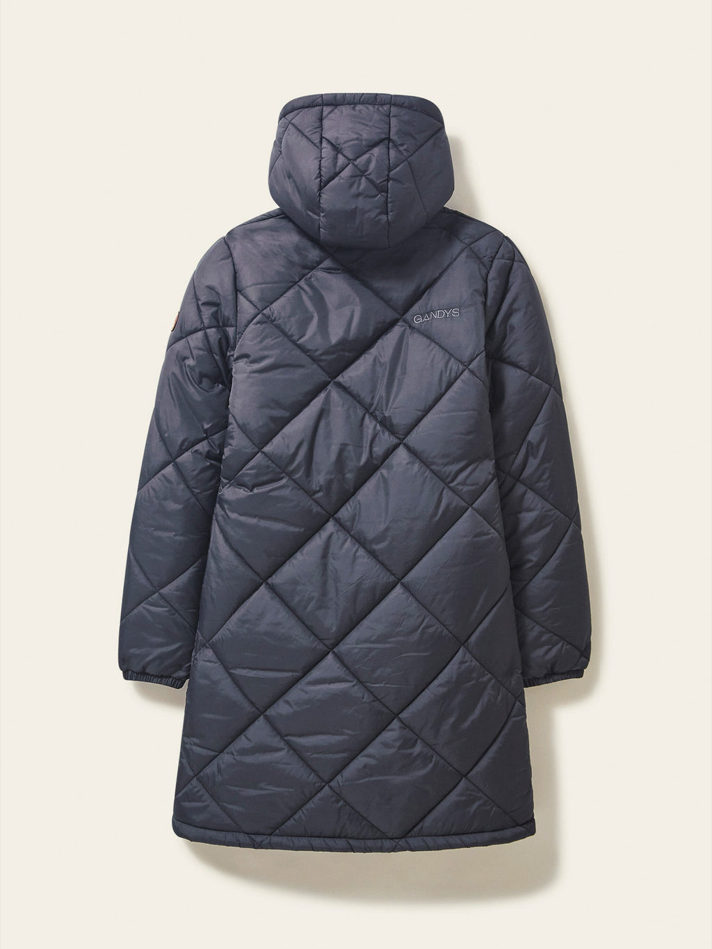 Black Womens Frost Longline Diamond Puffer Jacket